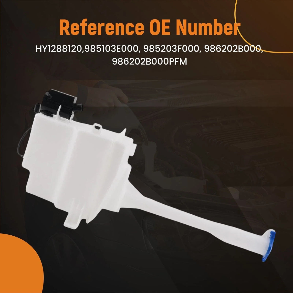 Front Washer Fluid Reservoir with Motor for Hyundai Santa Fe GL (2007–2009)