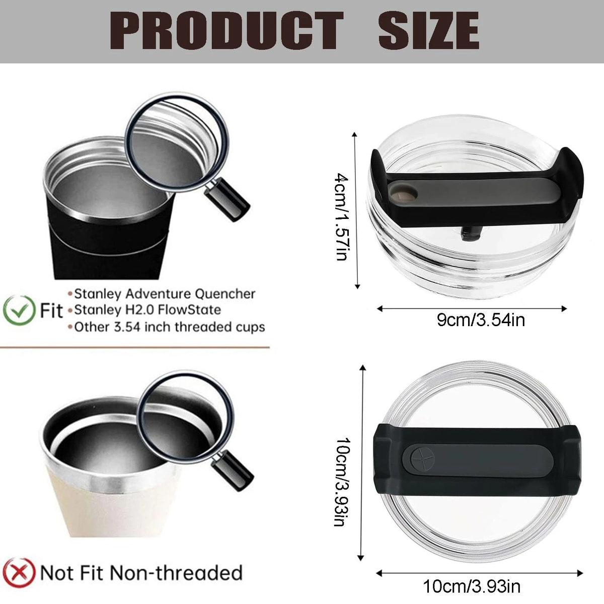 2Pcs Tumbler Lid for Stanley Cup 40 Oz
