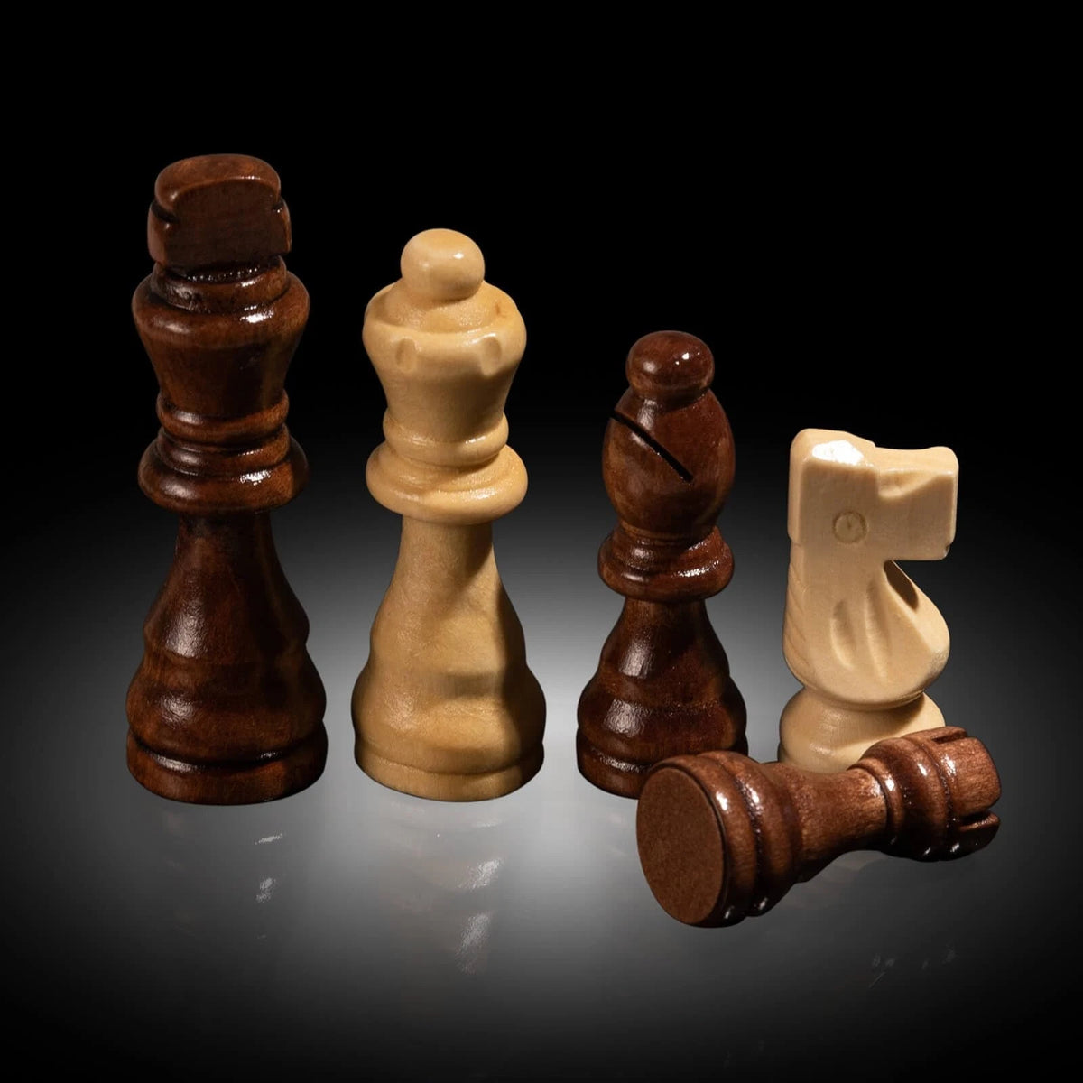 Chess Set for Adults - Handmade Walnut 15 inches, Textured Board