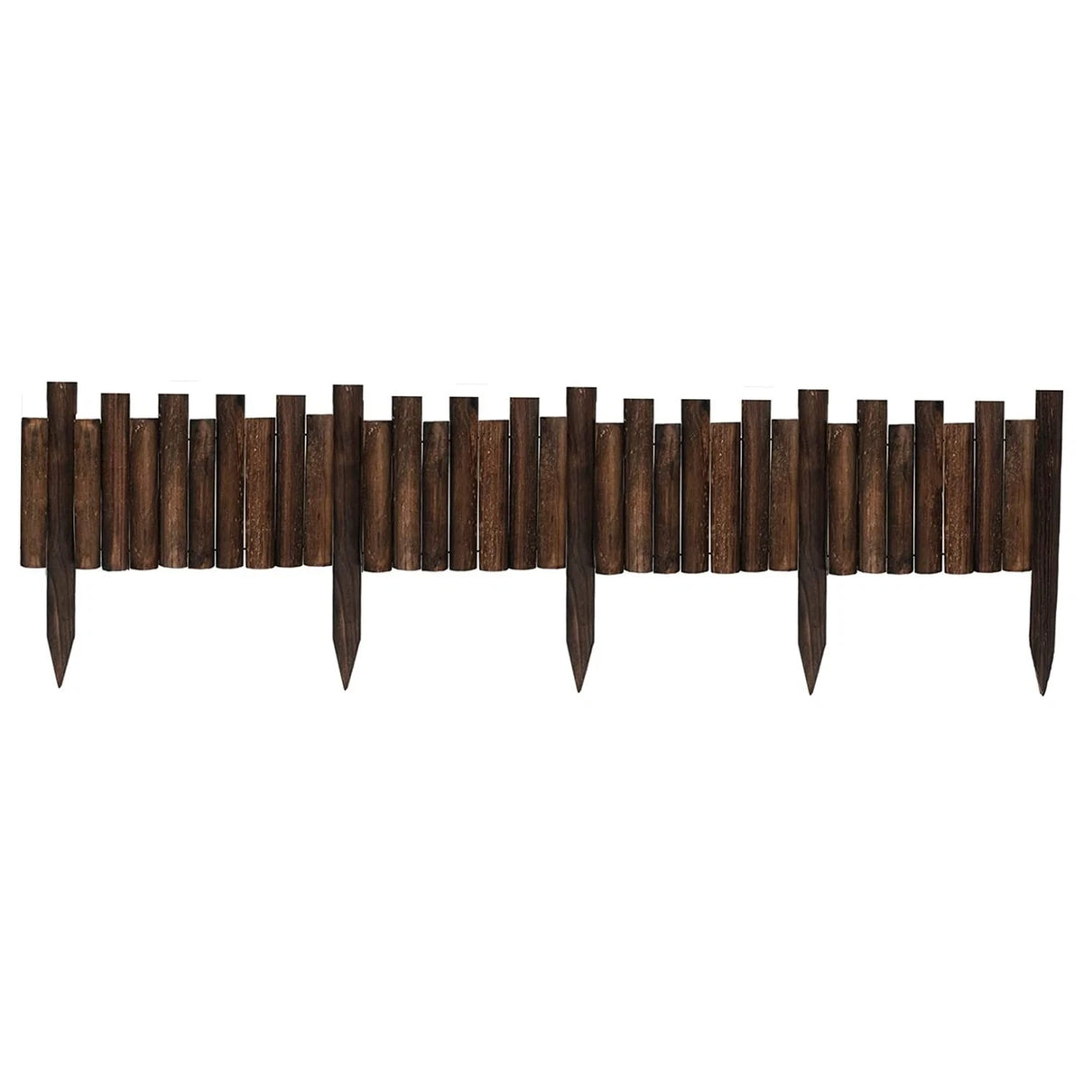 Wooden Staggered Short Fence for Garden (8" H x 44.4" L)