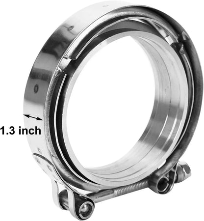 4x V-band Clamp for Exhaust Downpipe (Stainless Steel, 4" Inch)