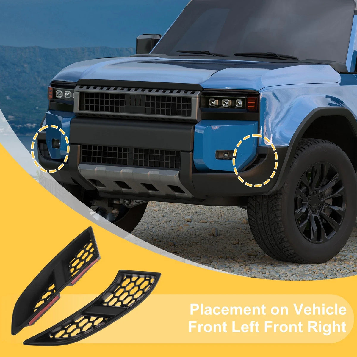Fog Light Cover Trim for Toyota Land Cruiser (2024–2025) Matte Black