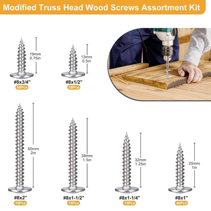 165-Piece Stainless Steel Self-Tapping Screws Kit for Automotive Applications