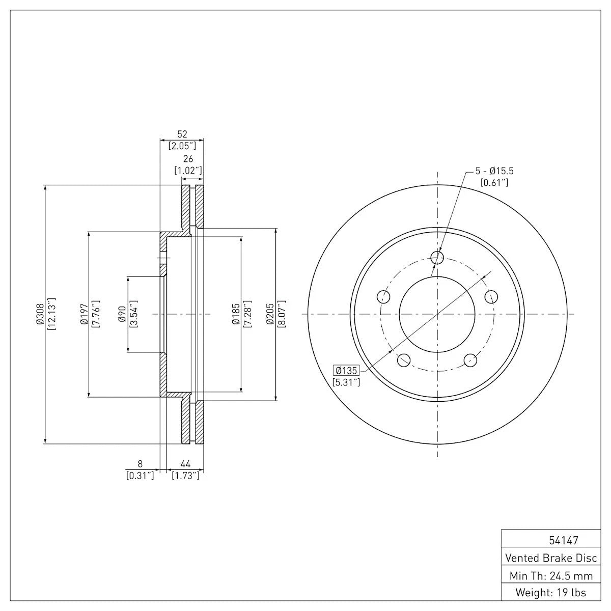 Brake Disc for 2004 Ford Explorer (ERE-54147, F65Z1125AC, XL3Z1125CB)