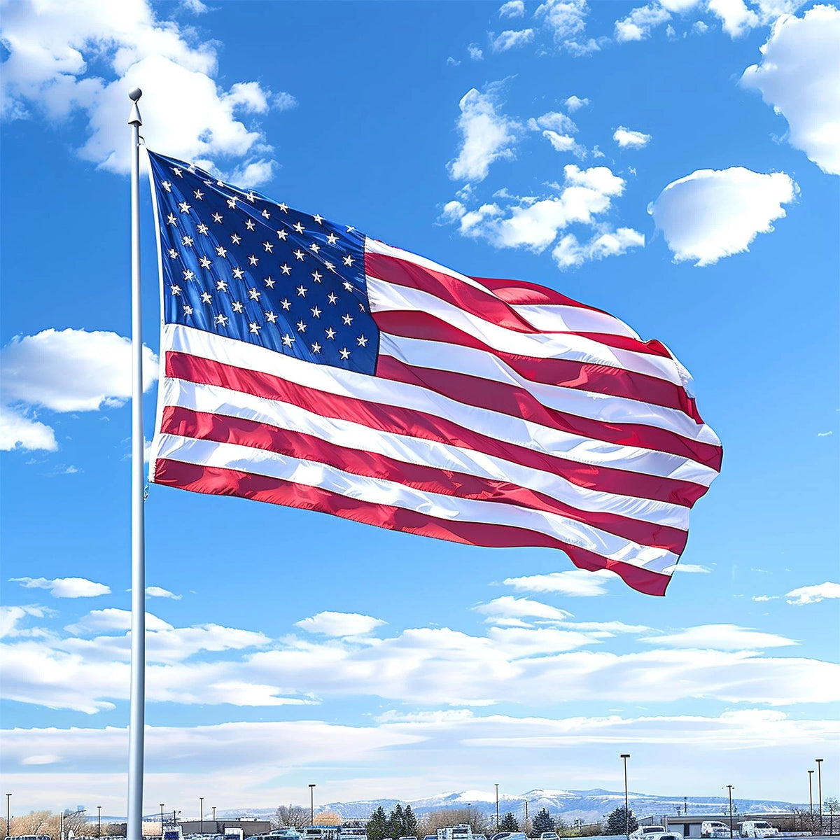 3x5 FT Outdoor Heavy Duty Nylon US Flag with Embroidered Stars and Sewn Stripes