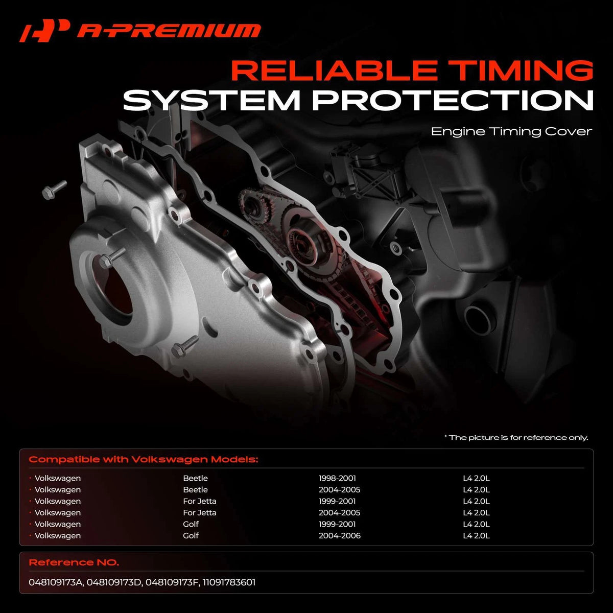 A-Premium Engine Timing Cover for VW Jetta Golf Beetle 1999–2005 (11091783601)