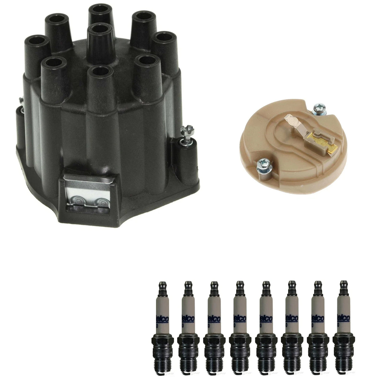 Distributor Rotor Cap & Spark Plugs Kit for Chevy K10, GMC C15 (1970–1987)