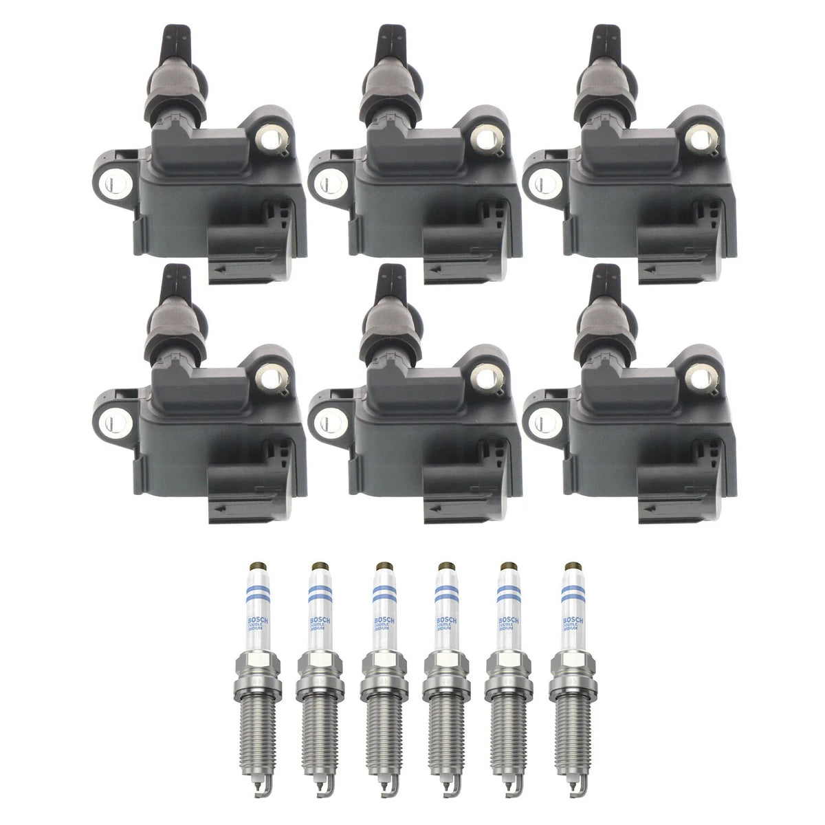 Set of 6 Ignition Coils & Double Iridium Spark Plugs for Mercedes W204 (2007–2014)
