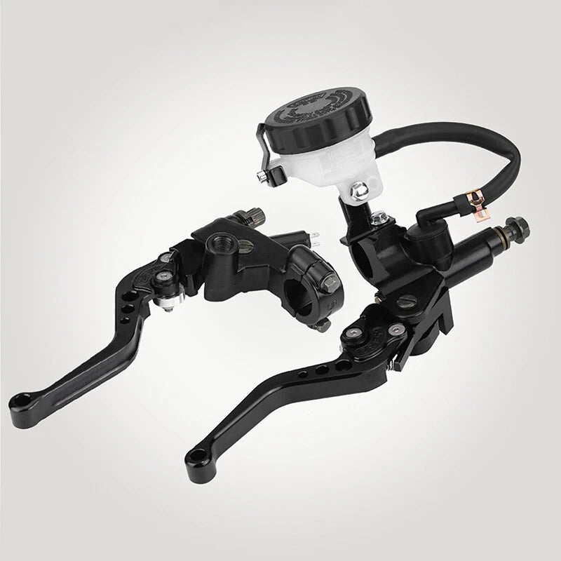 2X 7/8" Black Motorcycle Brake Master Cylinder Clutch Reservoir Levers