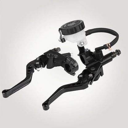 2X 7/8" Black Motorcycle Brake Master Cylinder Clutch Reservoir Levers