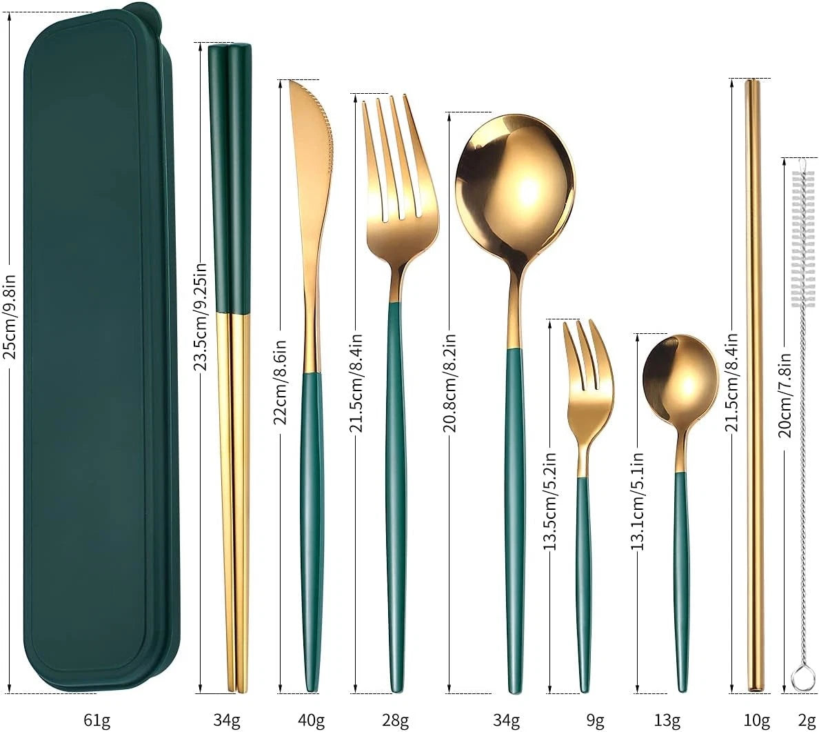 8-Piece Stainless Steel Flatware Set for Travel Utensils