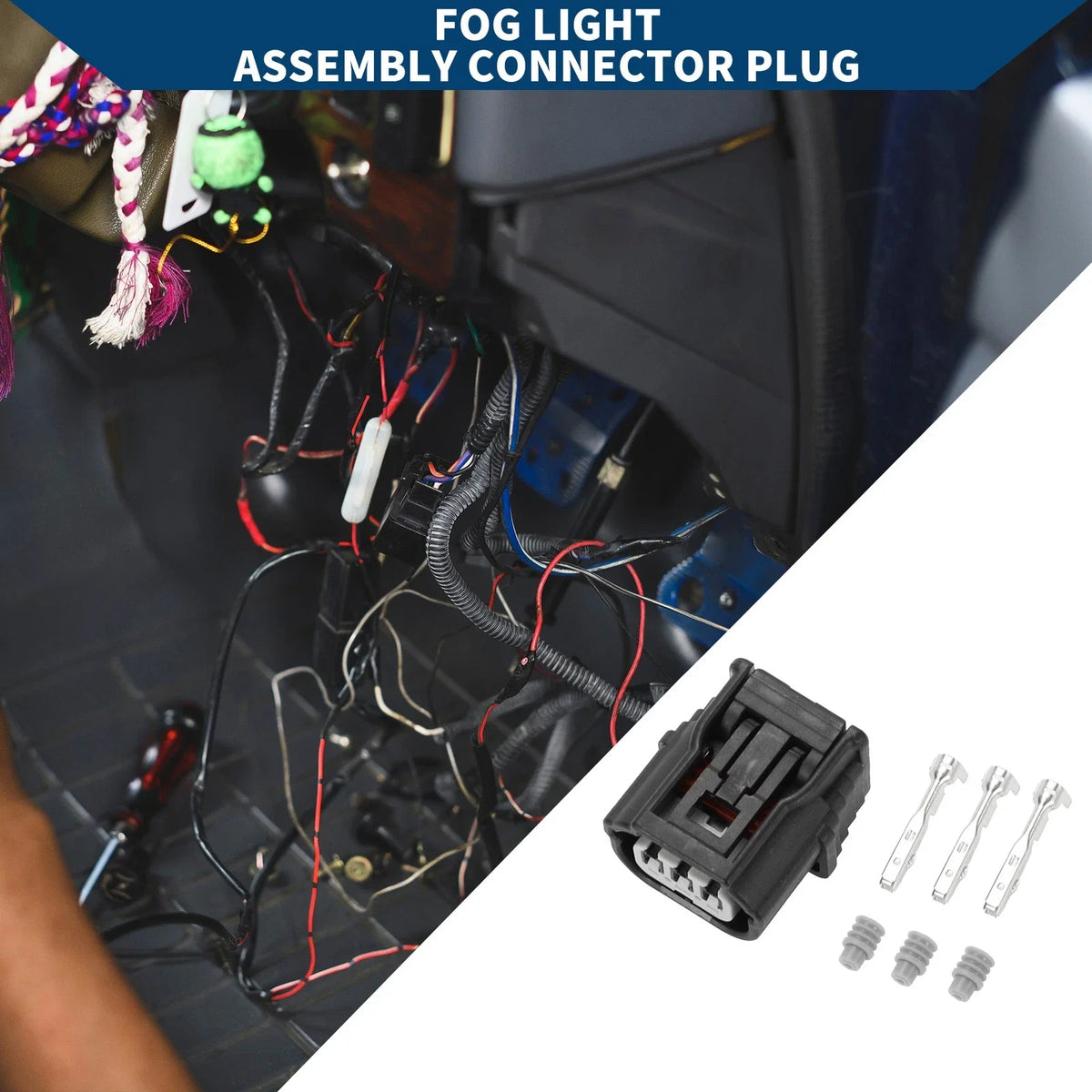 3Pin Fog Light Assembly Connector Plug for Honda Acura 