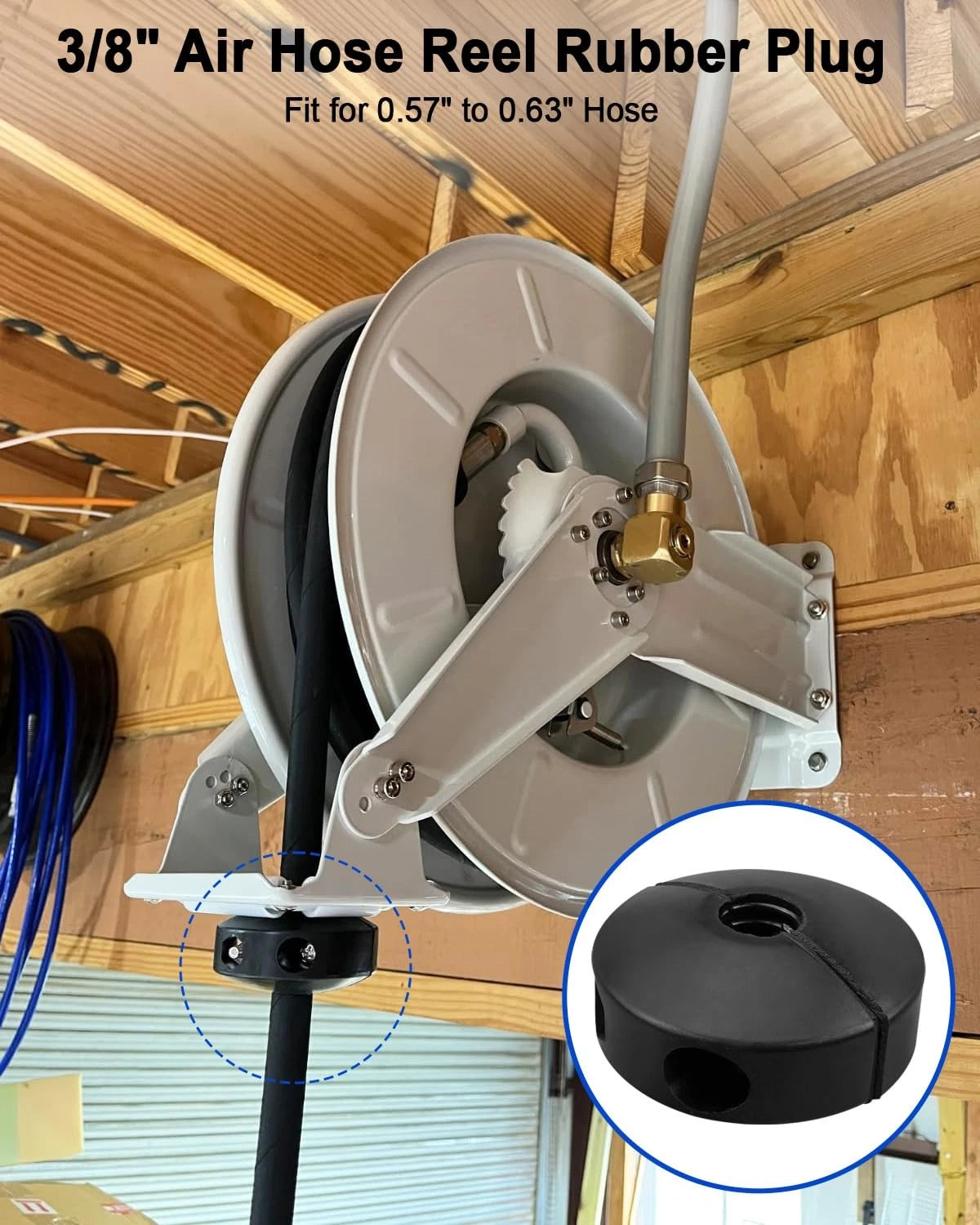 2X Rubber Stopper for Air Hose Reel (Fits Black)