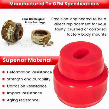 7-141 Silicone Body Cab Mount Bushing Kit for Chevy Silverado/Sierra (1999–2014)