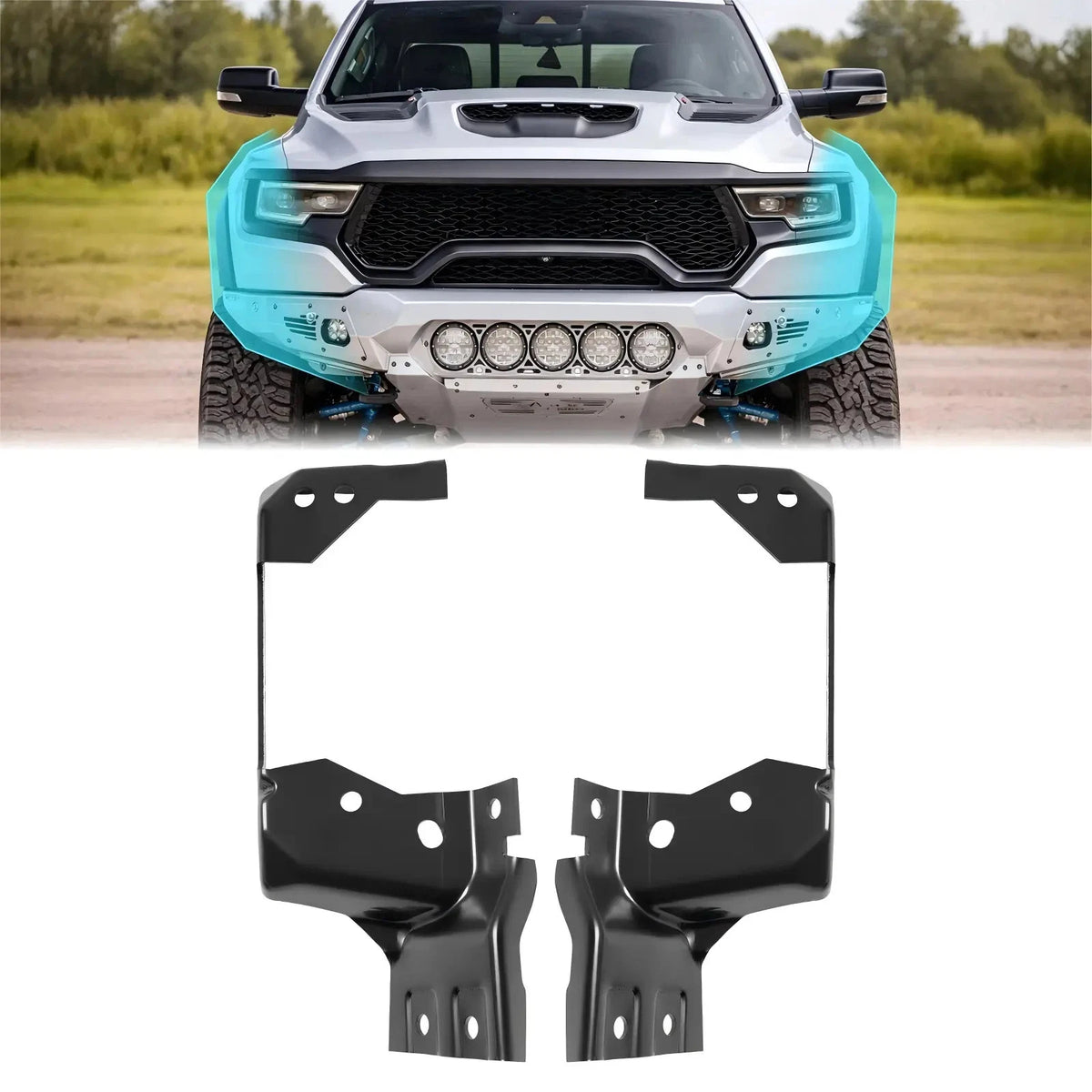 Set of 2 Front Bumper Brackets for Ram 1500 (2019–2024) #68404041AB