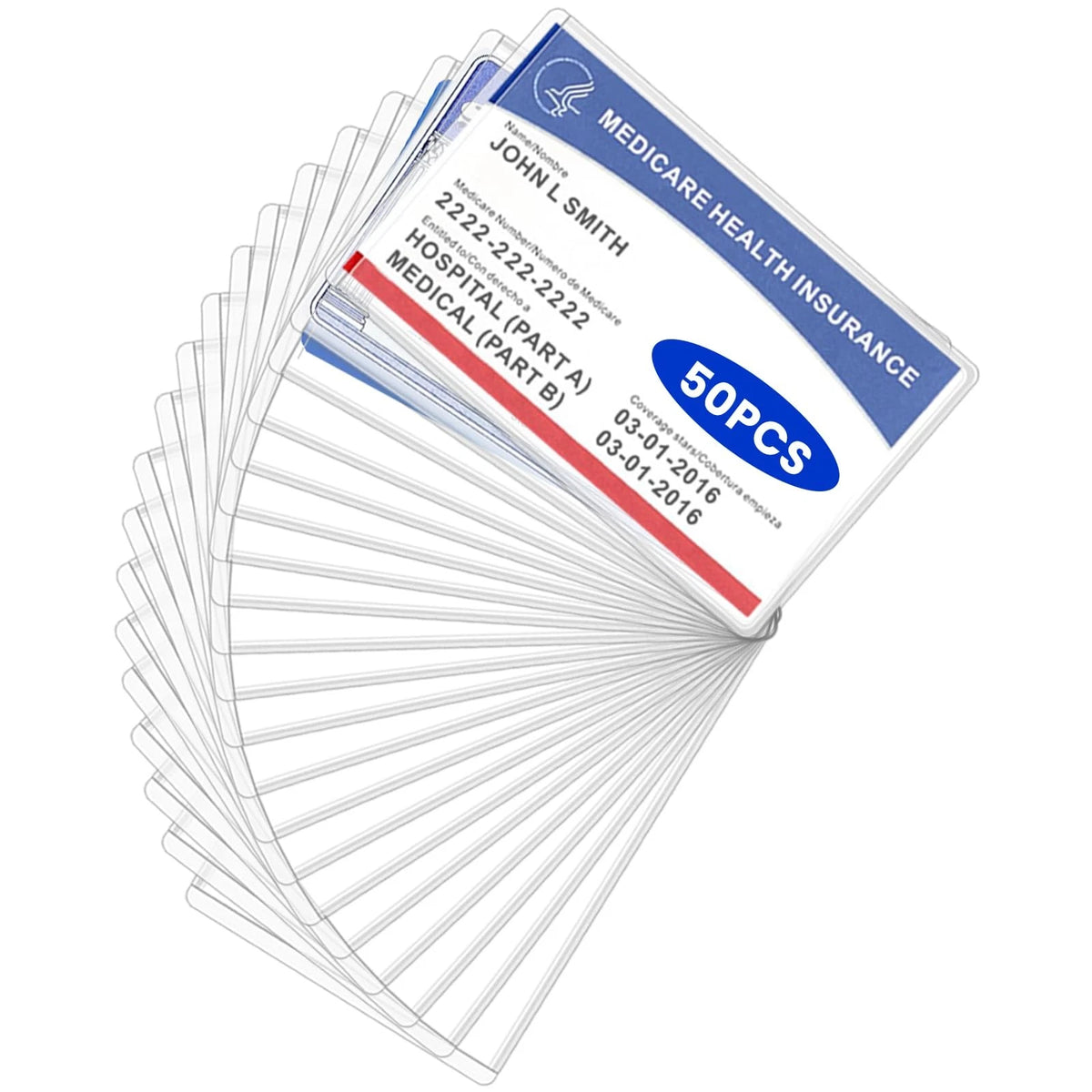 20 Pack Medicare Card Holder Protector Sleeves, Clear PVC