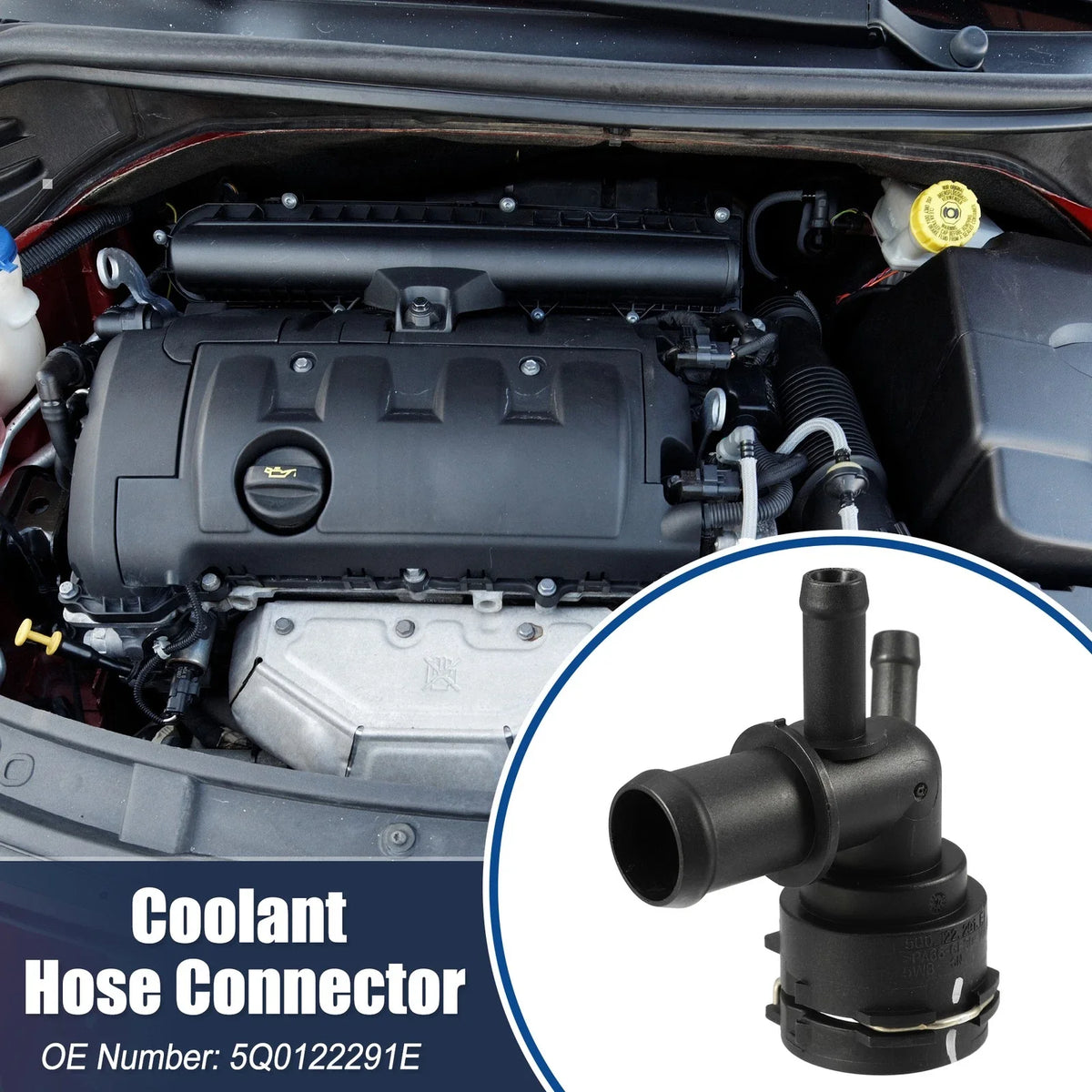 Radiator Coolant Hose Flange Connector 5Q0122291E for Volkswagen Golf MK7 (2012–2020)