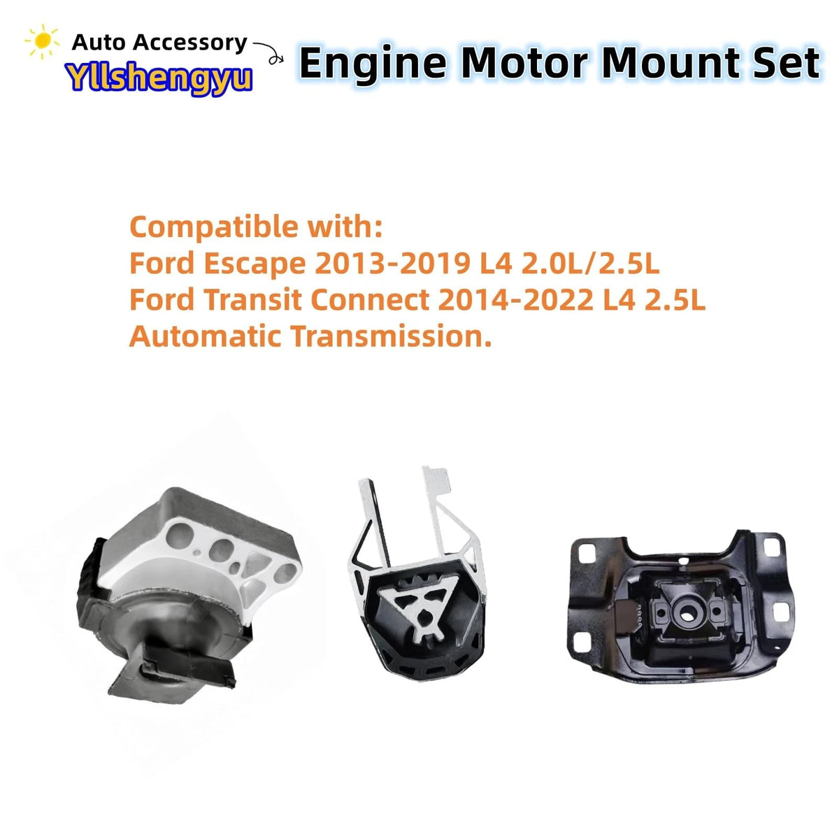 Engine Motor & Transmission Mount Kit for Ford Escape (2013–2019)