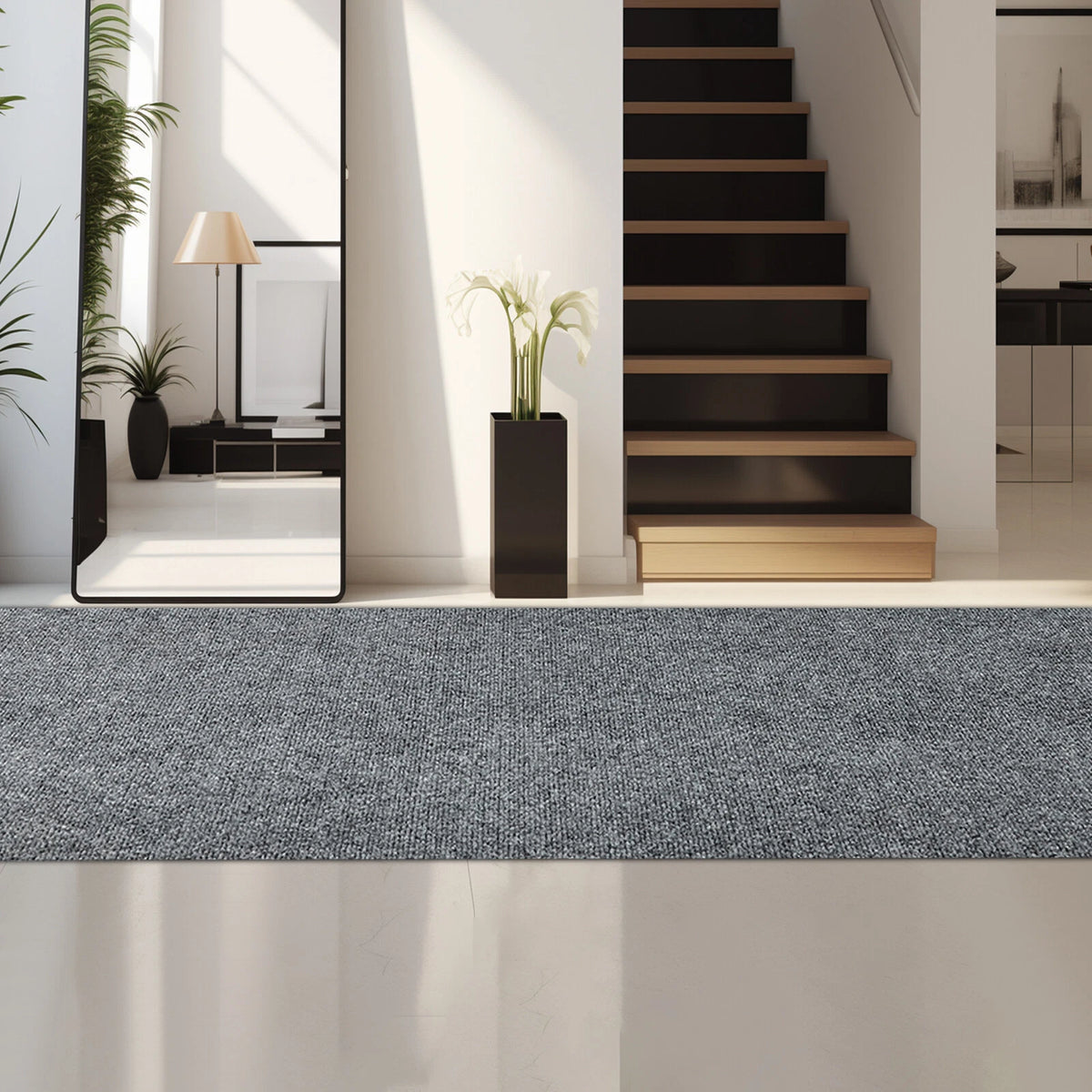 Striped Floor Mat for Indoor/Outdoor Use (9.84x3.94ft)