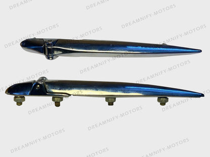 Set of 2 Chrome Plated Boot Trunk Lid Hinges for Morris & Vintage Car