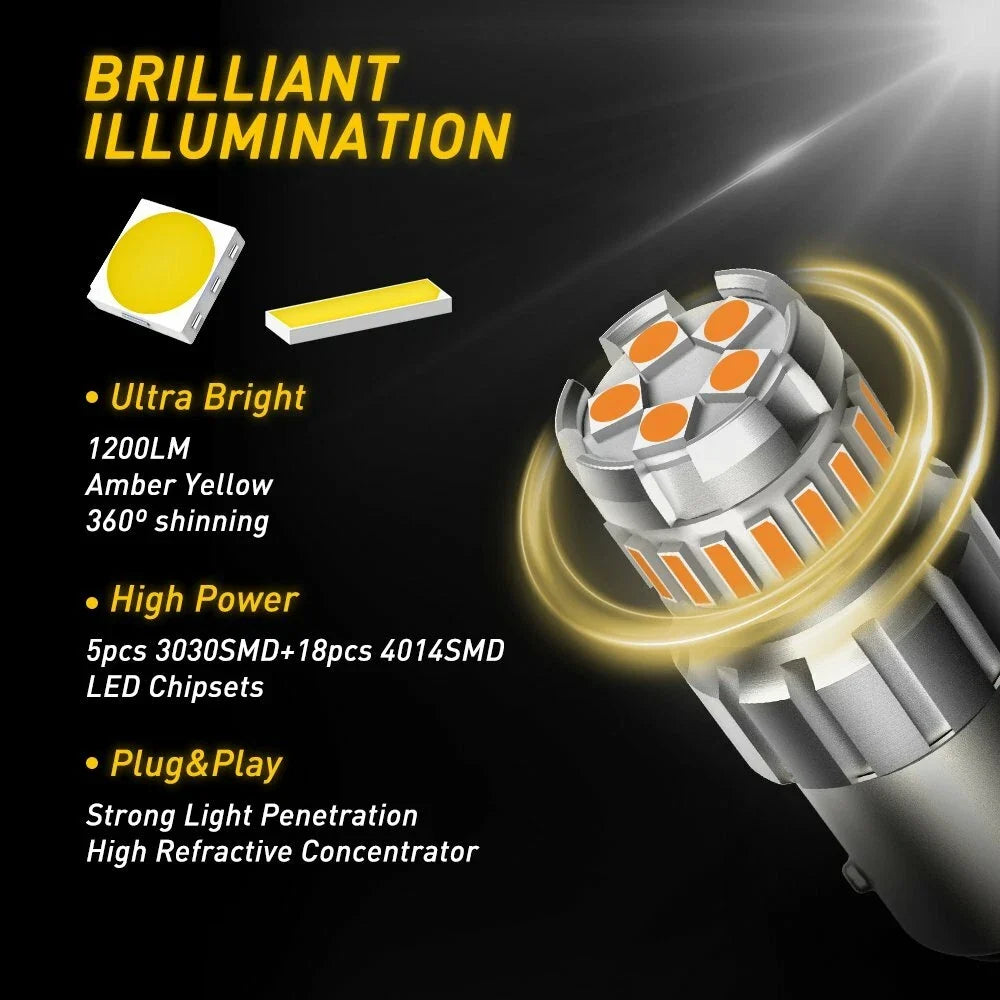2X Amber LED Turn Signal Parking Light Bulb for Hyundai Accent Elantra Santa Fe