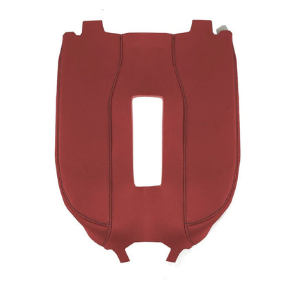 Console Lid Bucket Cover Leather for Chevrolet Silverado (2019–2020) Red Black Stitch