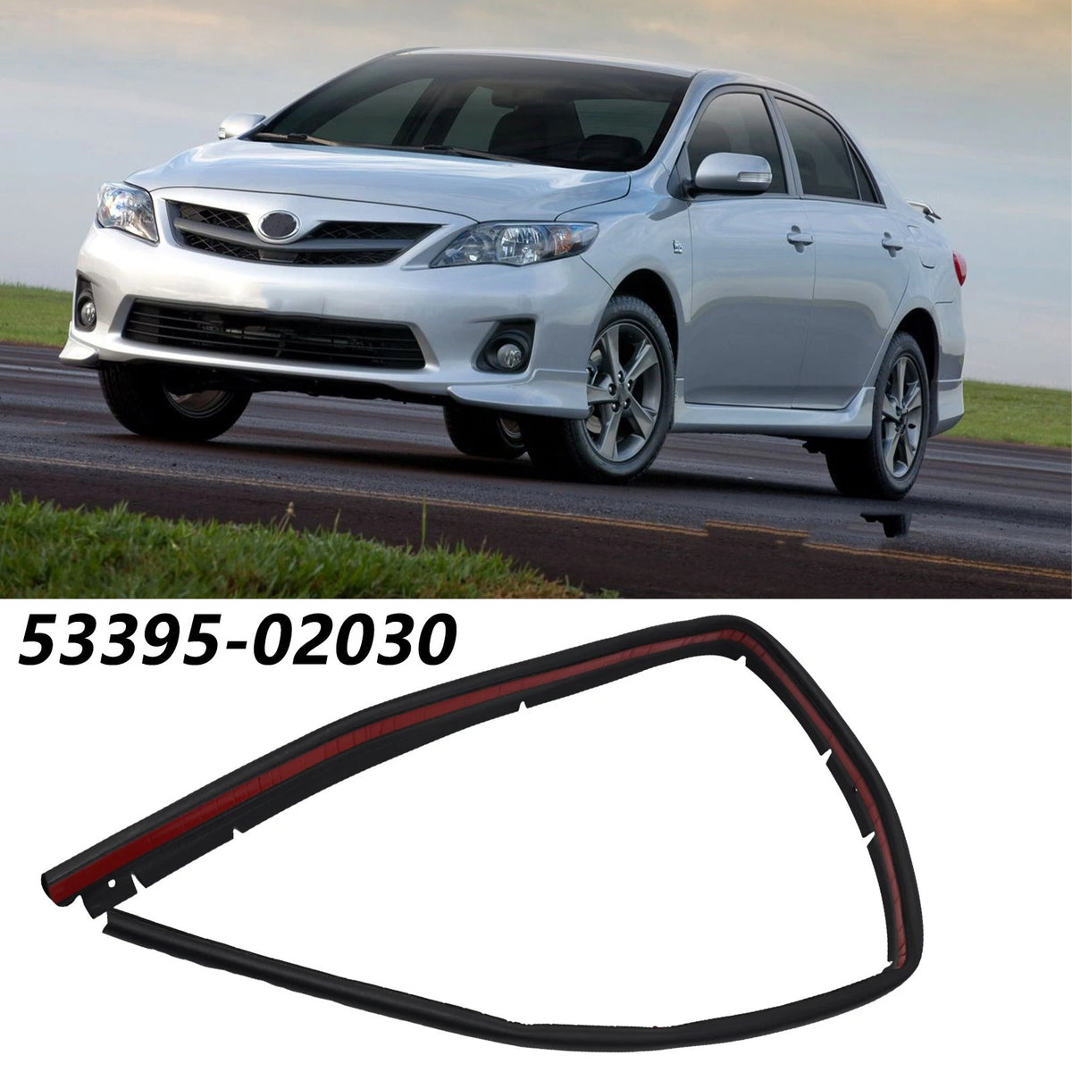 Hood to Front End Seal for Toyota Corolla (OEM 53395 02040)