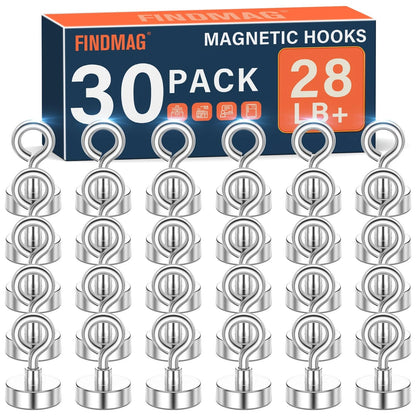 Set of 4 Heavy Duty Magnetic Hooks N52 Grade 28lb Load for Cruise Locker