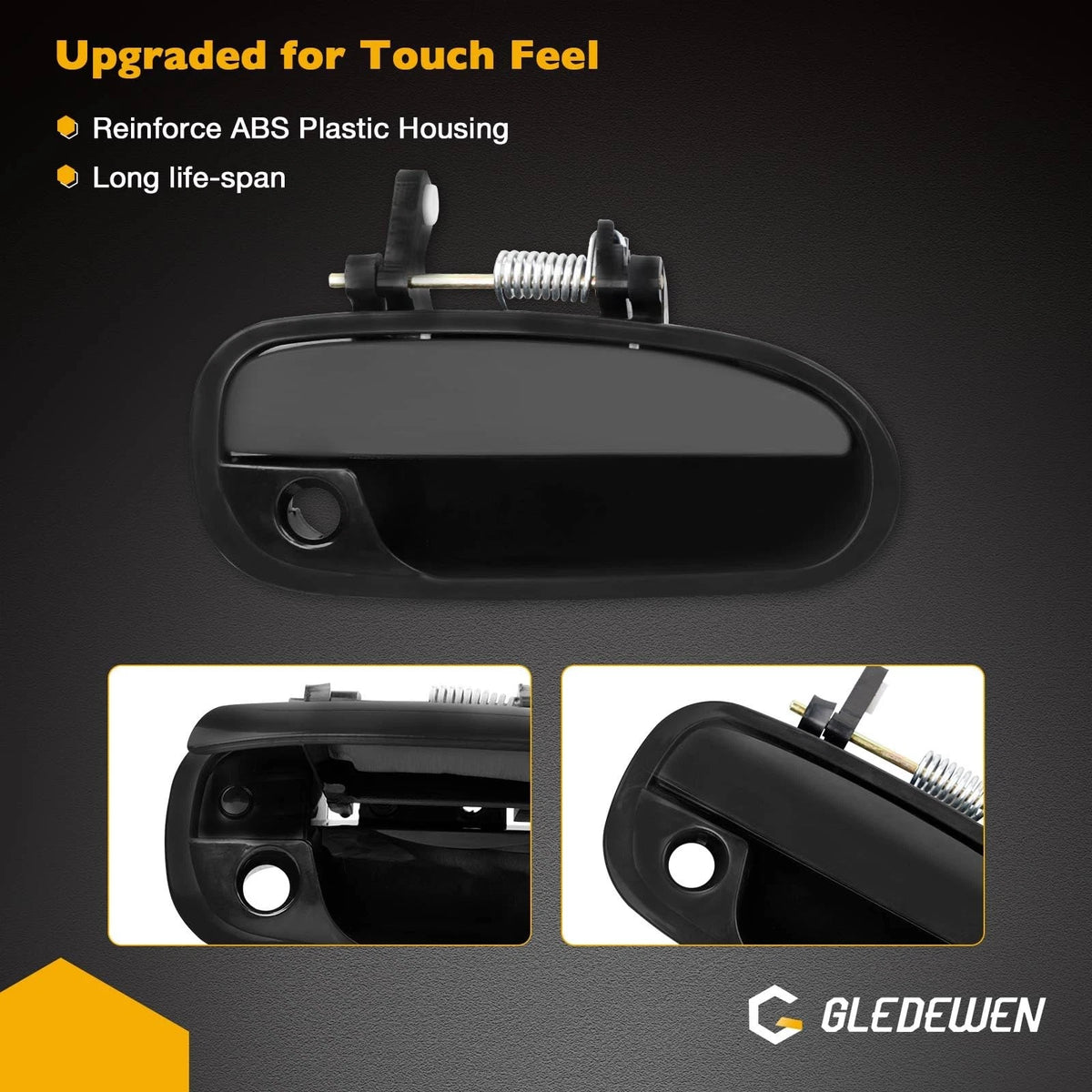 2X Exterior Door Handle for - Black