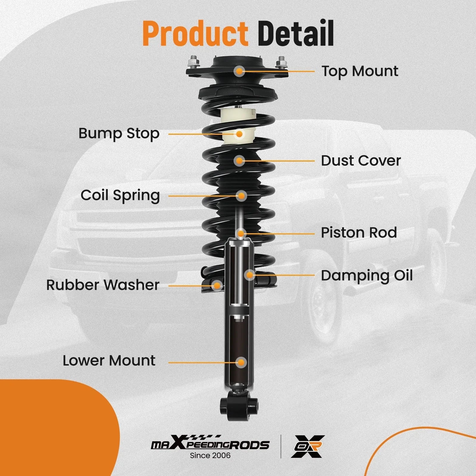 Rear Suspension Kit Struts w/Coil Spring for Subaru Forester (2009–2013)