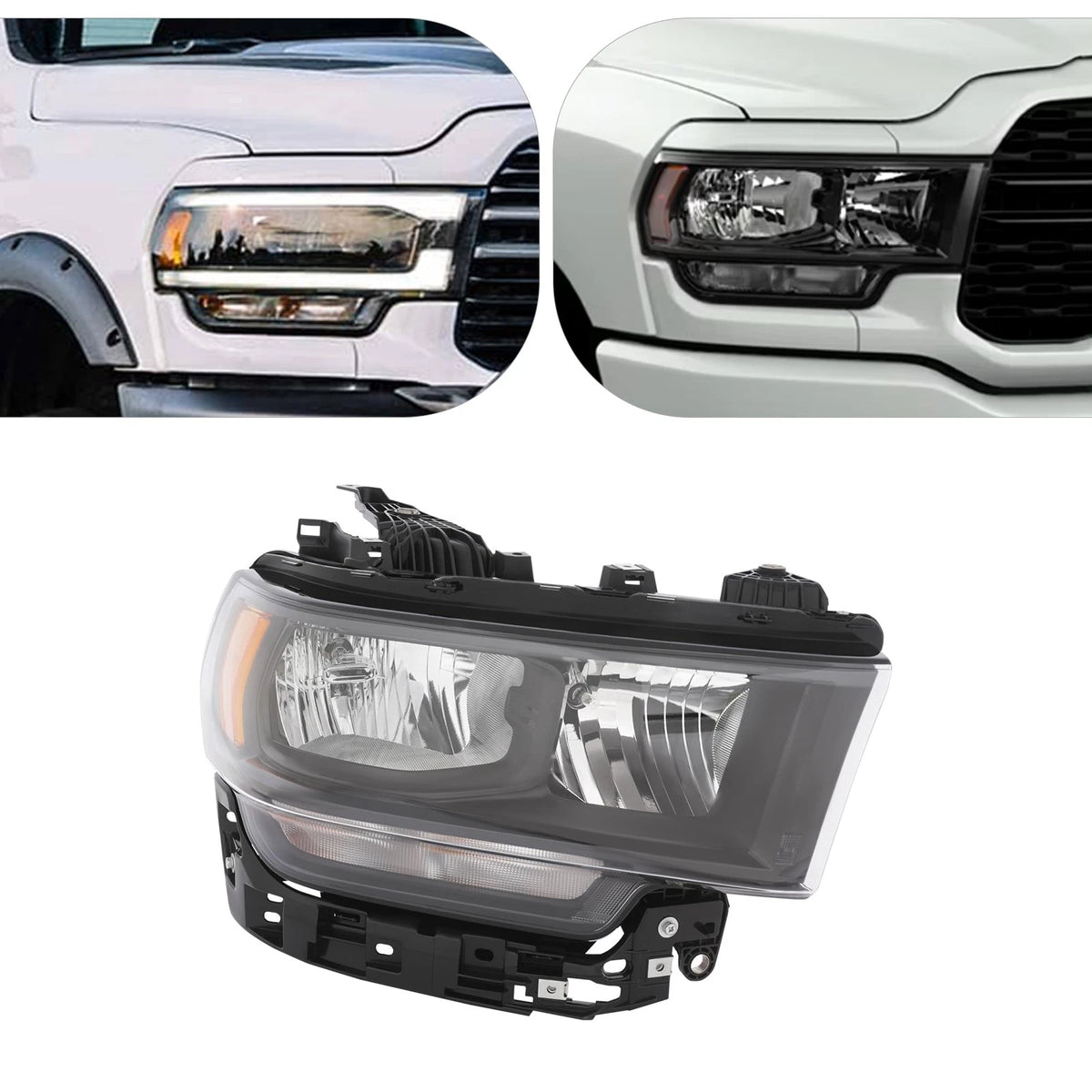 Halogen Black Headlight for Ram 2500 3500 (2019–2024) 68406276AE, CH2503338