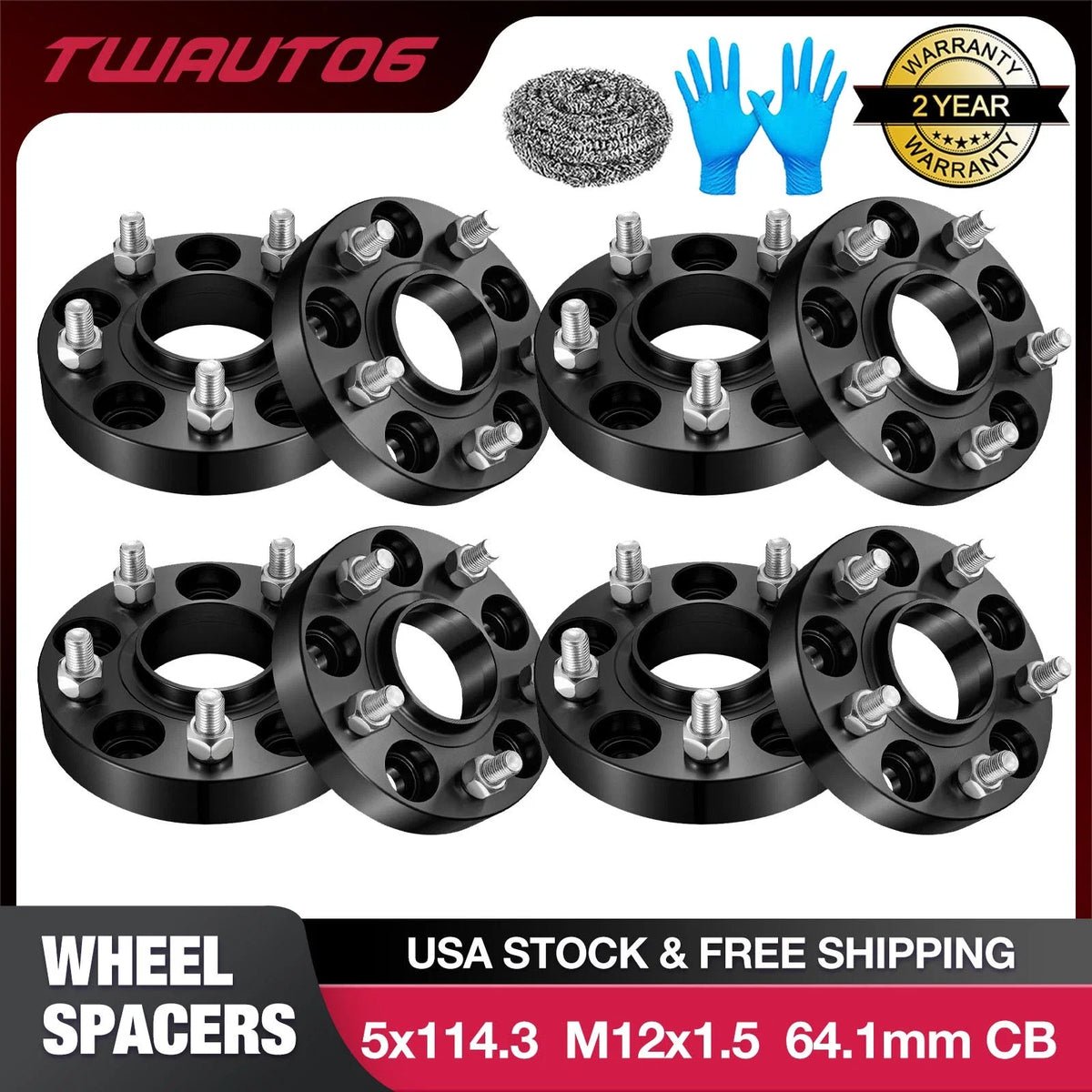 Hubcentric Wheel Spacers for Honda Acura (2015–2020) 15mm 20mm 1" 5x114.3 64.1 12x1.5