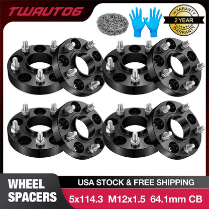 Hubcentric Wheel Spacers for Honda Acura (2015–2020) 15mm 20mm 1" 5x114.3 64.1 12x1.5