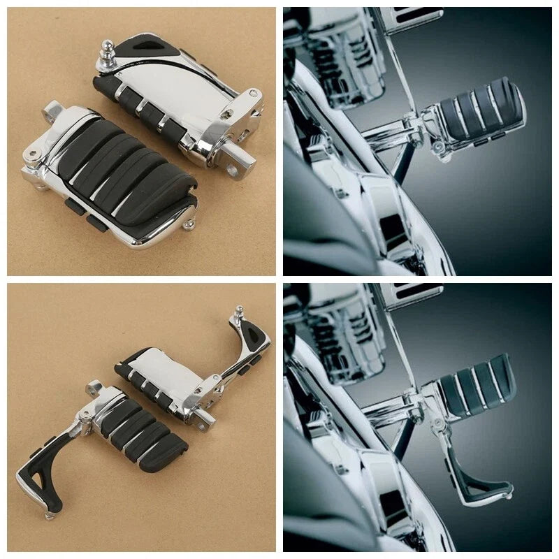 Pair Chrome Switchblade Male Mount Foot Pegs for Harley Touring Dyna