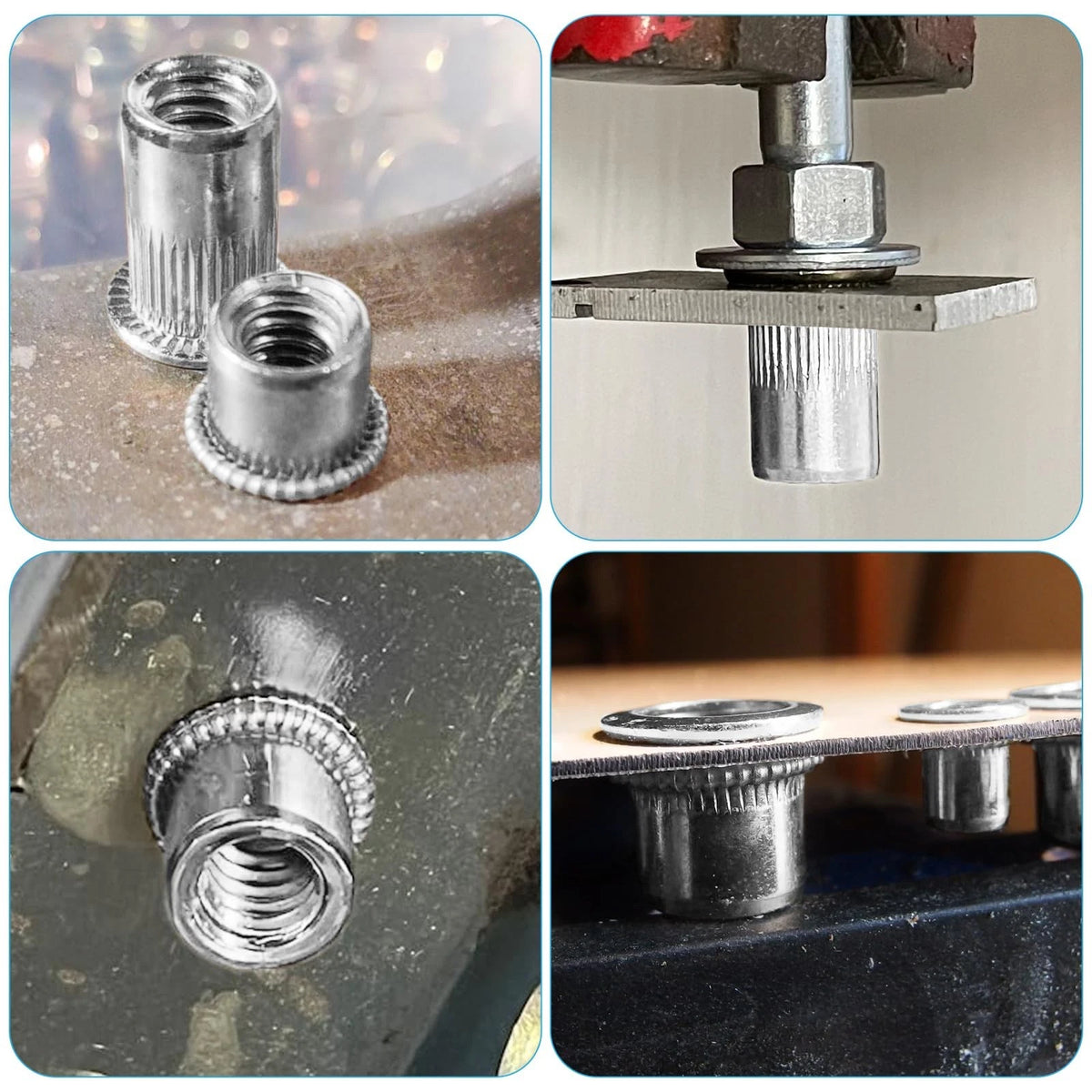 100Pcs 1/4"-20 Rivet Nut for Various Applications (304 Stainless Steel)