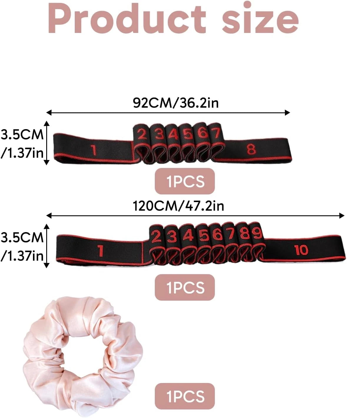 2Pcs Fitness Resistance Bands - 8 & 10 Level Numbered Bands