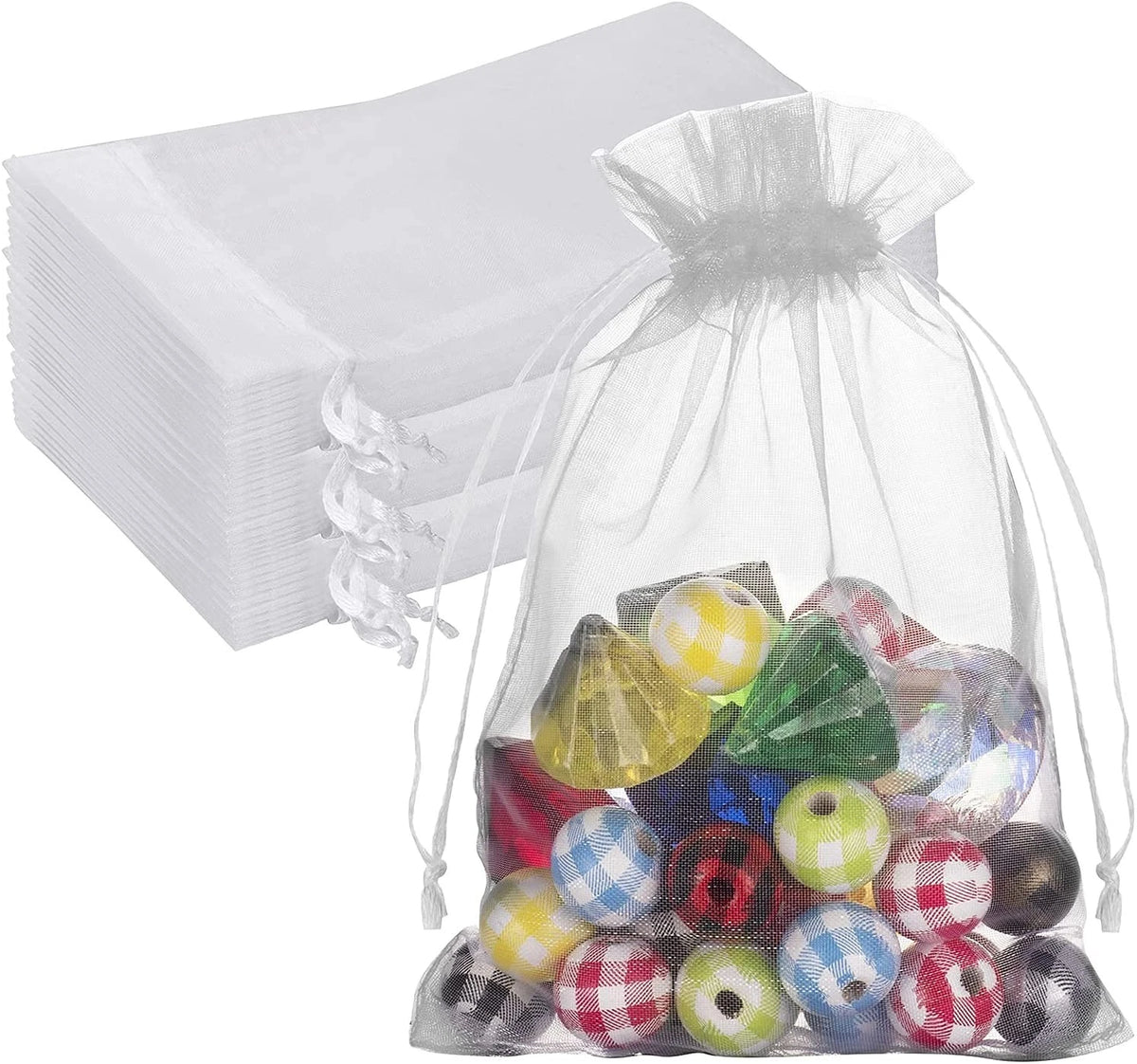 100 Premium Sheer Organza Bags for Wedding (Pack of 1)