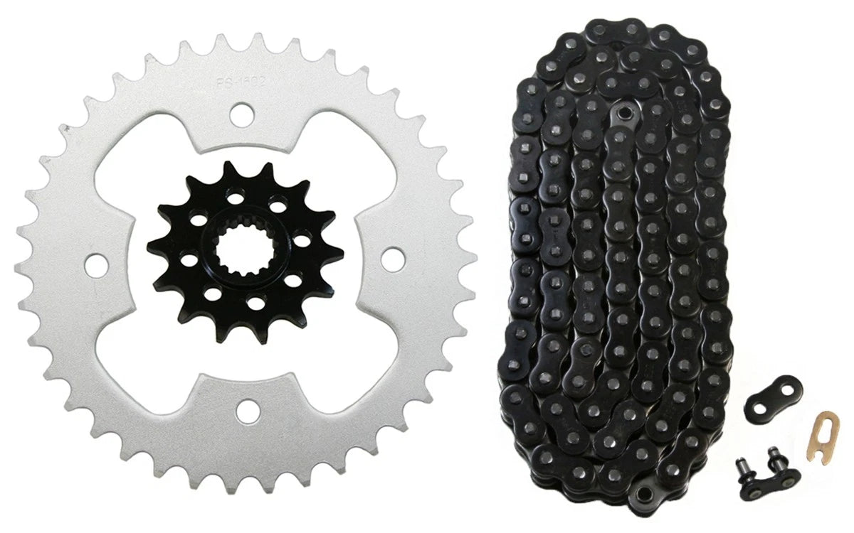 Black 520x98 O-Ring Drive Chain & 14/38 Sprockets for Polaris Outlaw 525 (2007–2008)