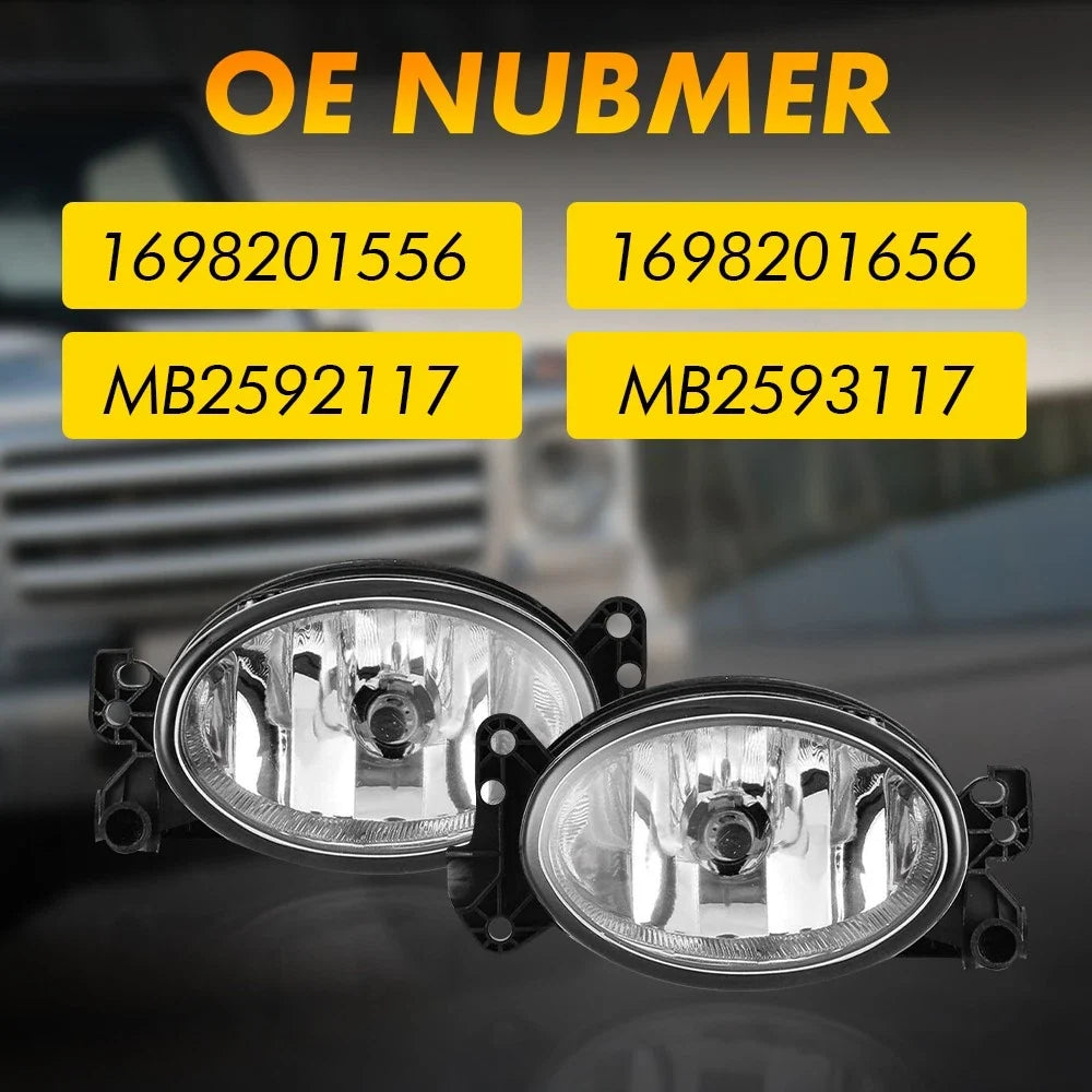 Clear Lens Bumper Fog Lights Pair for Mercedes Benz C230 C250