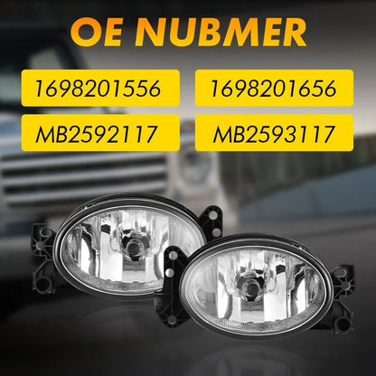 Clear Lens Bumper Fog Lights Pair for Mercedes Benz C230 C250