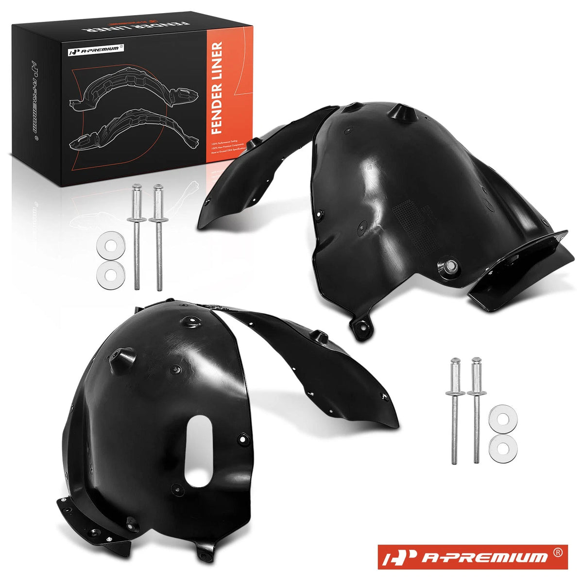 2X Front Inner Fender Liners with Insulation Foam for Hyundai Santa (2011–2018) - 86811K5000, 86812K5000, HY1248192, HY1249192