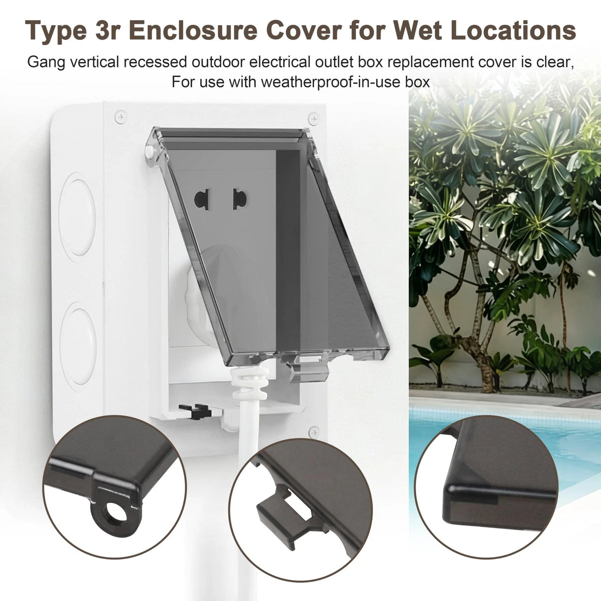 1-Gang Vertical Outdoor Outlet Cover for DBVC-1 (2-Pack)
