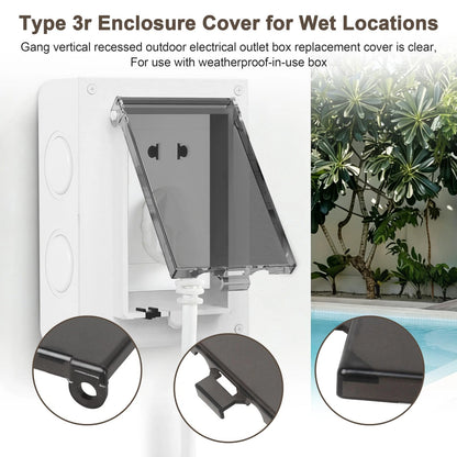 1-Gang Vertical Outdoor Outlet Cover for DBVC-1 (2-Pack)