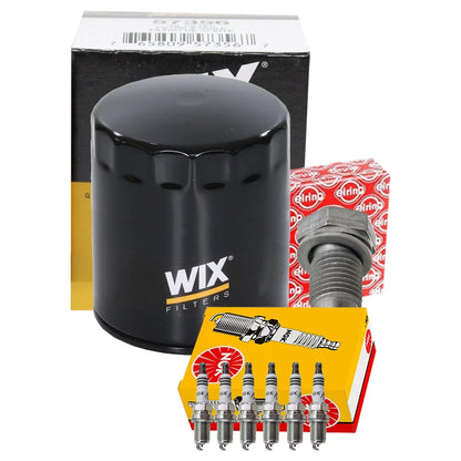 Wix Engine Oil Filter & NGK 6 Iridium IX Spark Plugs for Audi A4 A6 (2000–2006)