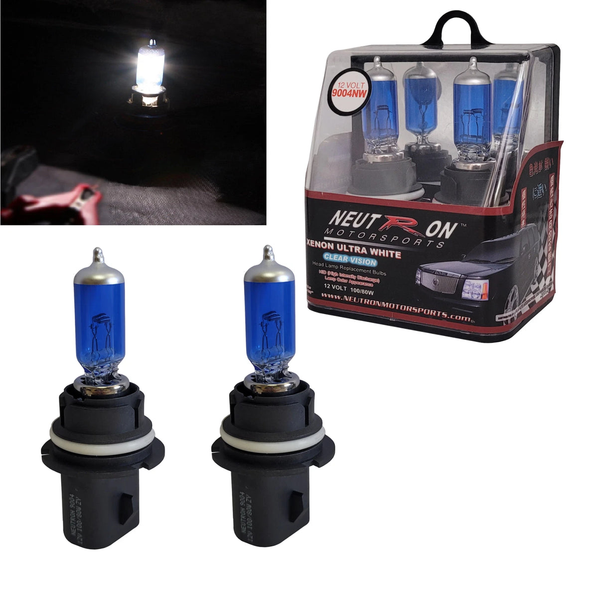 9004 HB1 100W Halogen Xenon Headlight Bulbs for Cars