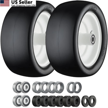 Set of 2 Flat Free Lawn Mower Tires 13x6.50-6