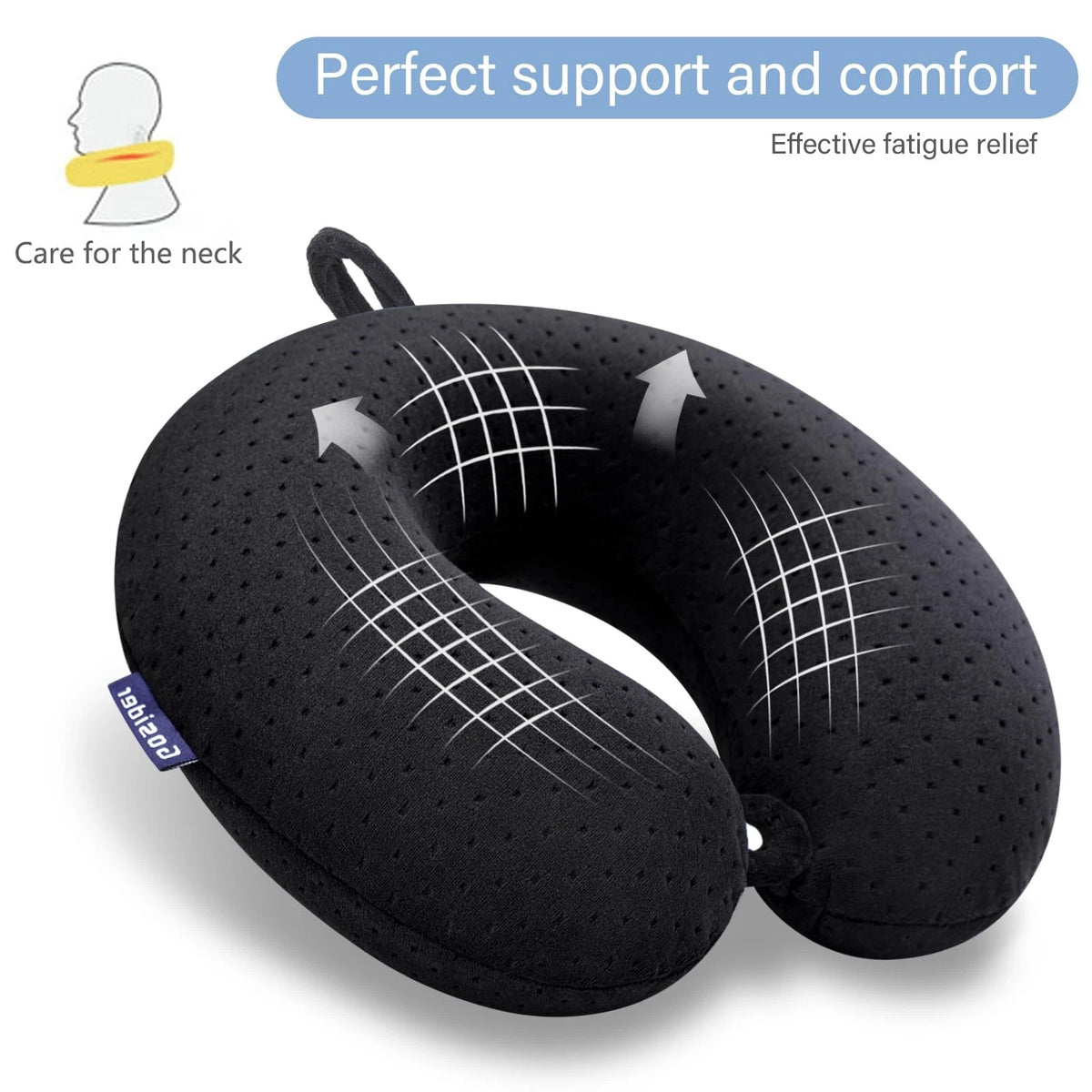 Memory Foam Travel Neck Pillow for Airplane Comfort