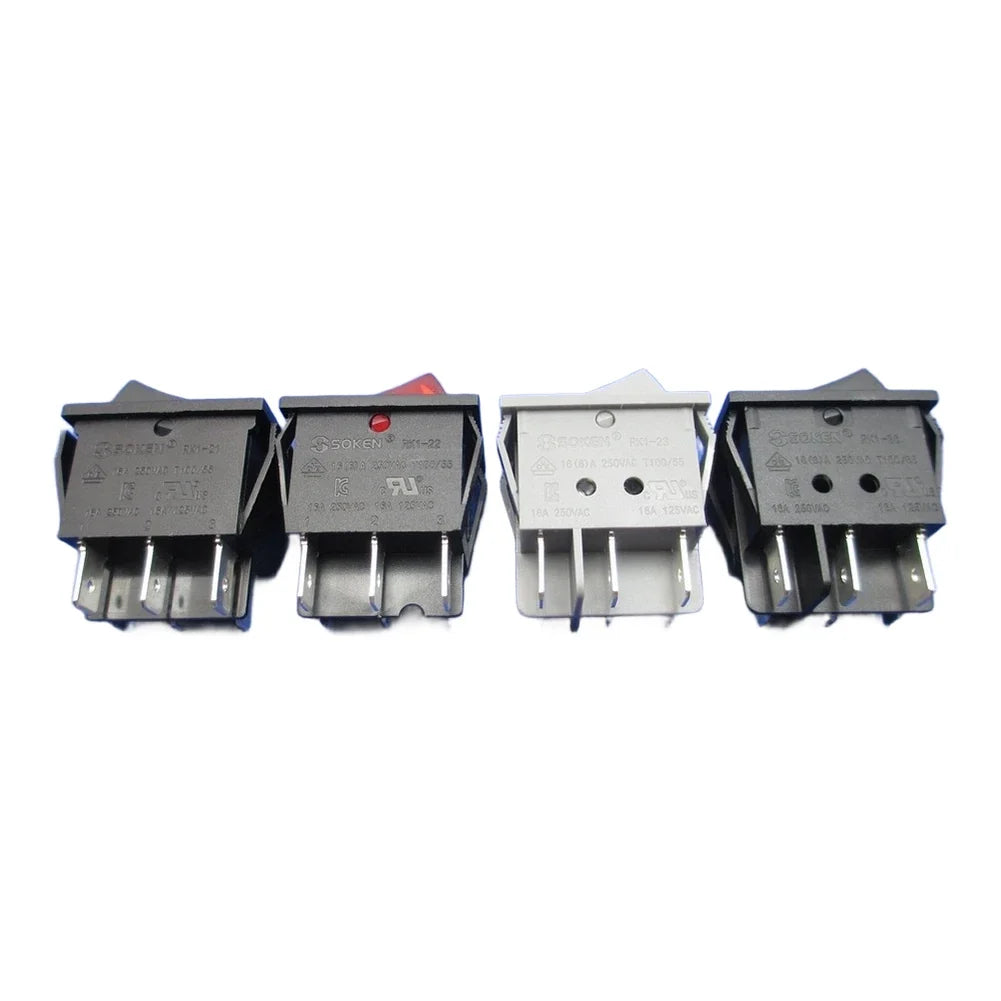 2X Boat Style Rocker Switch 6 Pin 2 Position with Light 16A Polyamide