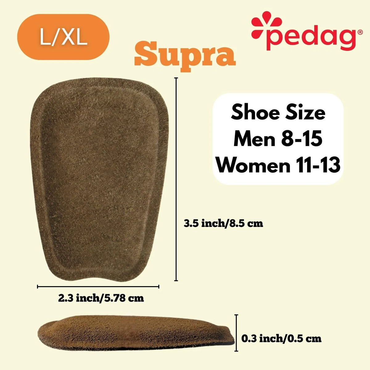 Shoe Tongue Pads for Pedag Supra (Soft Large/X-Large, Brown)