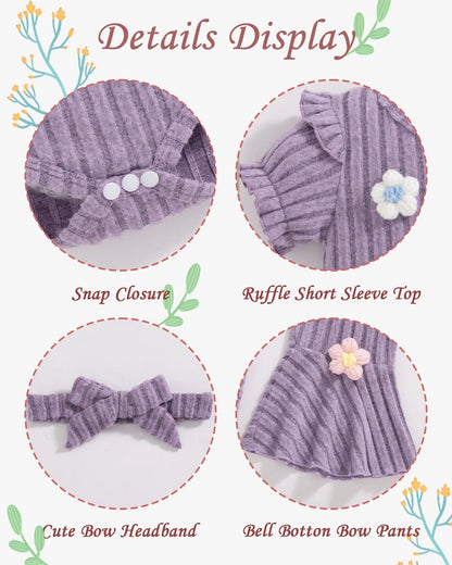 Baby Girl Clothes for Summer (3-6 Months) - Short Sleeve, Purple